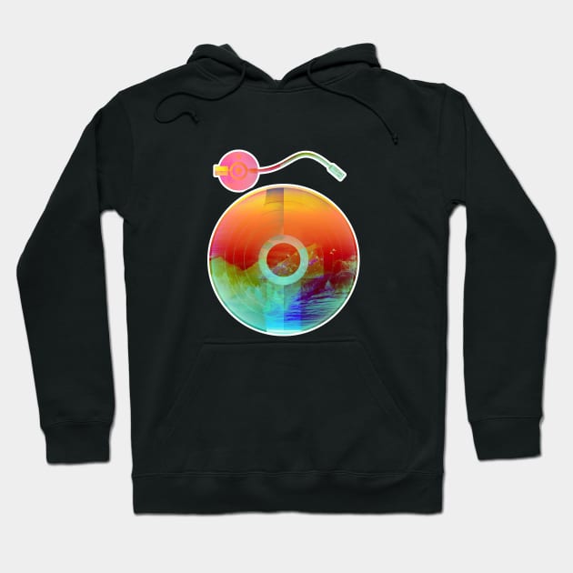 DJ Turntable Abstract Sunset Hoodie by ninjainatux